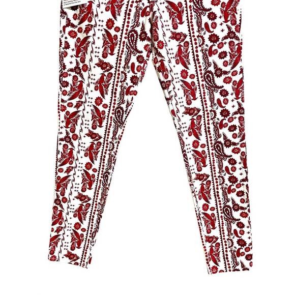 NEW REBECCA MINKOFF women's bleecker bird print skinny jeans in red, white - Picture 3 of 4